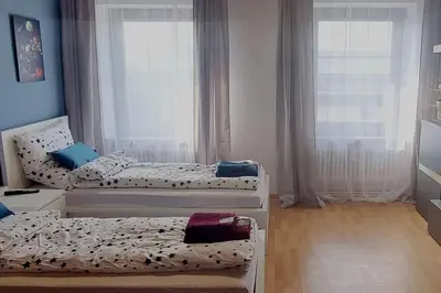 Ein Bett oder Betten in einem Zimmer der Unterkunft Schöne, gemütliche Wohnung, voll ausgestattet