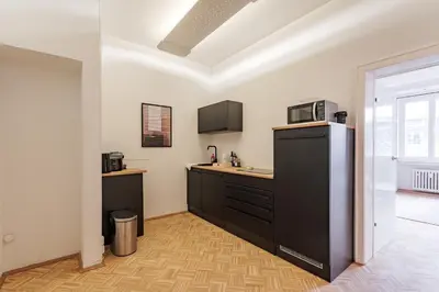 Küche/Küchenzeile in der Unterkunft Design-Apartments Duisburg City - Küche, Smart-TV, Homeoffice - by Lott Living