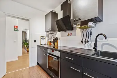Küche/Küchenzeile in der Unterkunft 3 Zimmer, 68qm, Parkplatz, Messe DUS, Logport, Duisport