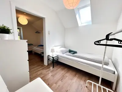 Ein Bett oder Betten in einem Zimmer der Unterkunft 3 Zimmer, 5 Schlafplätze, zentral Hagen Süd, 4 min zur A45, frei parken
