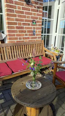 Ein Balkon oder eine Terrasse in der Unterkunft Kreativhof Lehmberg