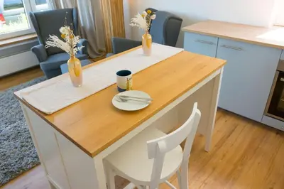 Ein Sitzbereich in der Unterkunft Ferien in Neviges
