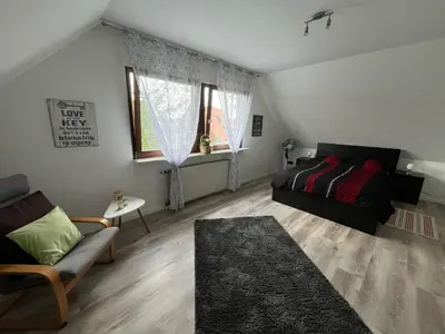 Ein Sitzbereich in der Unterkunft Ferienwohnung Kleine Auszeit