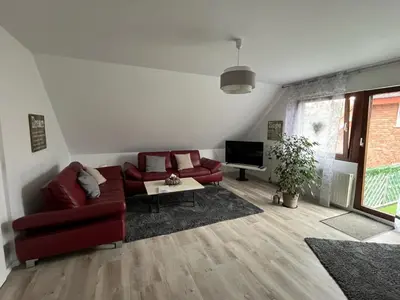 Ein Sitzbereich in der Unterkunft Ferienwohnung Kleine Auszeit