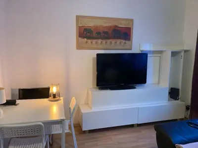 TV/Unterhaltungsangebot in der Unterkunft Apartment am Rhein ganze Wohnung NETFLIX Internet 1000 Mbits, free Parking