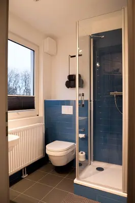 Ein Badezimmer in der Unterkunft Strandhaus Hagen