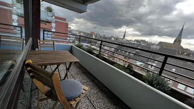 Ein Balkon oder eine Terrasse in der Unterkunft BOSTEL 54 - Apartment, Altstadt, Aufzug, Hunde willkommen
