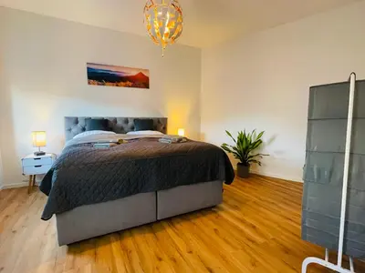 Ein Bett oder Betten in einem Zimmer der Unterkunft schönes Apartment - Netflix-Nespresso