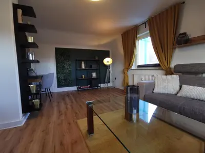 Ein Sitzbereich in der Unterkunft Moderne Ferienwohnung Iserlohn 1