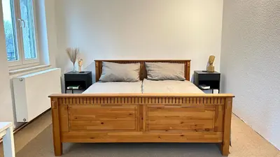 Ein Bett oder Betten in einem Zimmer der Unterkunft Gemütliches Apartment