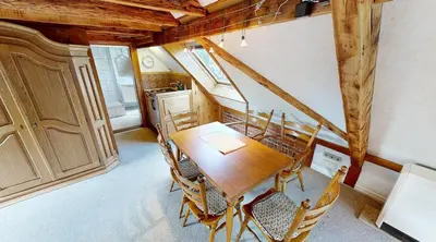 Ein Sitzbereich in der Unterkunft Haan-Ferienwohnung