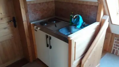 Küche/Küchenzeile in der Unterkunft Haan-Ferienwohnung