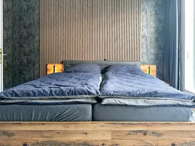 Ein Bett oder Betten in einem Zimmer der Unterkunft Apartment Düsseldorf-Lohausen