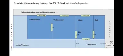 Grundriss der Unterkunft FeelsLikeHome - Schöne&zentral angebundene Altbauwohnung mit Parkplatz