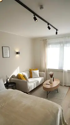 Ein Bett oder Betten in einem Zimmer der Unterkunft Zentral & Modern Nähe Düsseldorf und Köln