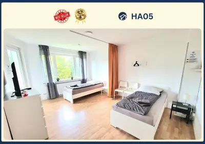 Ein Bett oder Betten in einem Zimmer der Unterkunft -CS24- 2 rooms apartment with balcony - HA05