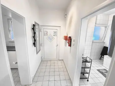 Grundriss der Unterkunft VAZ Apartments Haus Walsum Modernes Monteur- & Team-Base WLAN, Küche