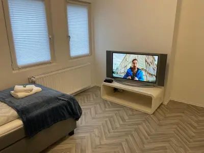 TV/Unterhaltungsangebot in der Unterkunft Apartment am Grünen Ring