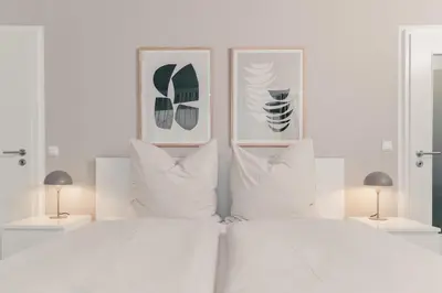 Ein Bett oder Betten in einem Zimmer der Unterkunft Soulplace Studioapartment Gelsenkirchen