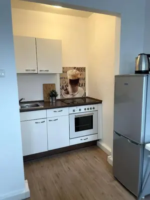 Küche/Küchenzeile in der Unterkunft Zentral wohnen in ruhiger Lage! MA2R