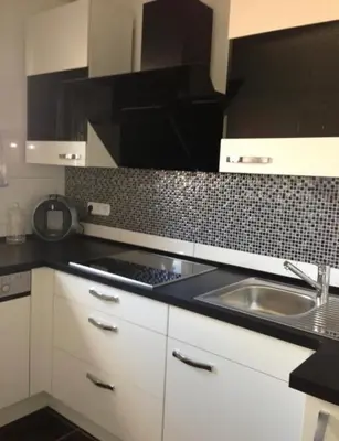 Küche/Küchenzeile in der Unterkunft Unterkunft Ferienwohnung Mara Oberhausen