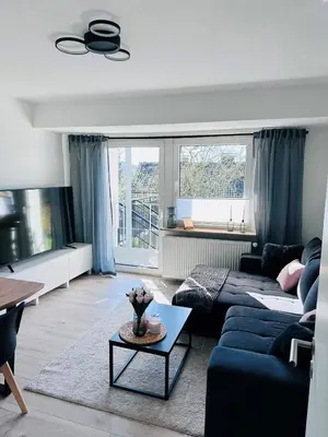 Ein Sitzbereich in der Unterkunft Ferienwohnung am Hengsteysee