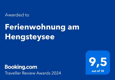 Ein Zertifikat, Auszeichnung, Logo oder anderes Dokument, das in der Unterkunft Ferienwohnung am Hengsteysee ausgestellt ist