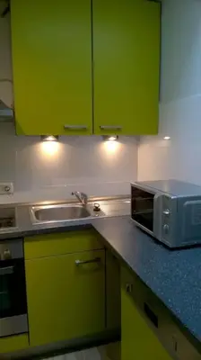 Küche/Küchenzeile in der Unterkunft Toll Apartment mit privatem Eingang free Parking Slbst Check-in 30 Zone ruhig keine Ferienwohnung