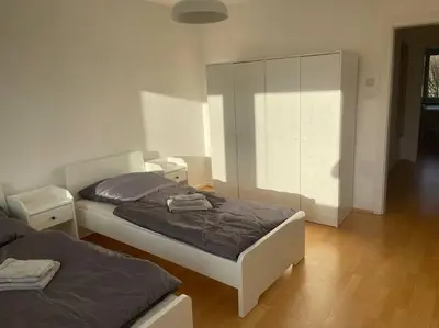 Ein Bett oder Betten in einem Zimmer der Unterkunft Ruhig und zentral wohnen! MA3R