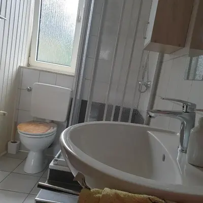 Ein Badezimmer in der Unterkunft Das Düsselapartment