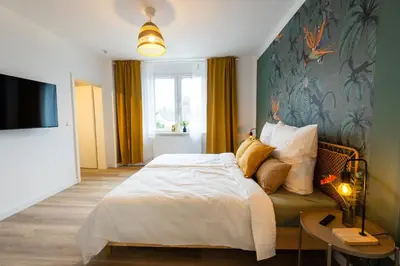 Ein Bett oder Betten in einem Zimmer der Unterkunft BetterBeds Recklinghausen - Herten