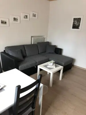 Ein Sitzbereich in der Unterkunft Ferienwohnung Ostendorf