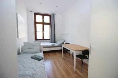 Ein Bett oder Betten in einem Zimmer der Unterkunft Apartment with terrace in Wuppertal