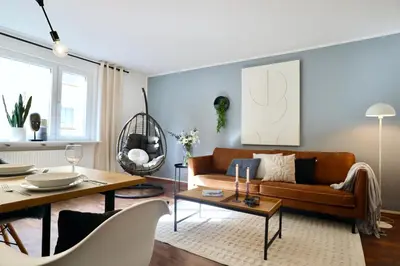 Ein Sitzbereich in der Unterkunft SABE APARTMENT: BALCONY + FREE PARKING + NETFLIX