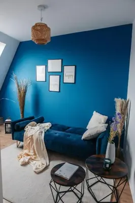 Ein Sitzbereich in der Unterkunft Central-Living blue - Netflix - WiFi
