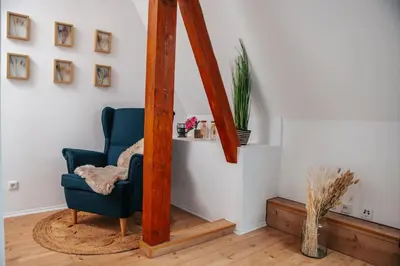 Ein Sitzbereich in der Unterkunft Central-Living blue - Netflix - WiFi
