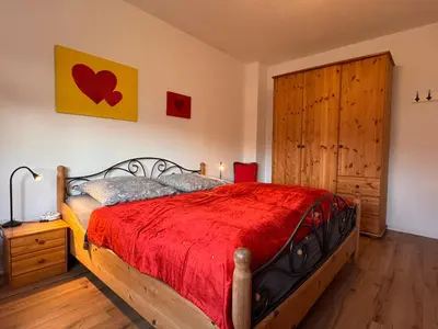 Ein Bett oder Betten in einem Zimmer der Unterkunft Ferienwohnung Glückauf - KEINE Monteurzimmer