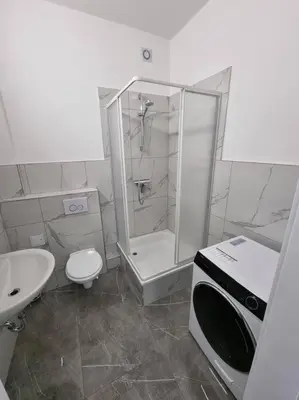 Ein Badezimmer in der Unterkunft Viktoria's Appartment in OB-Mitte